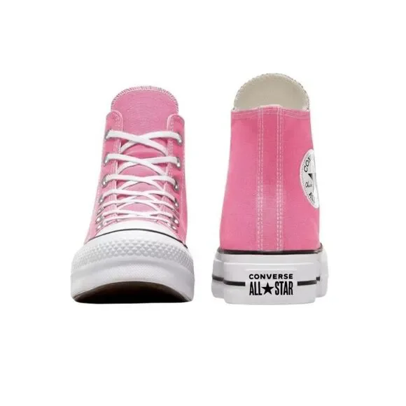 CONVERSE Women Chuck Taylor All Star Pink Platform Canvas High Top Sneakers - Picture 6 of 6